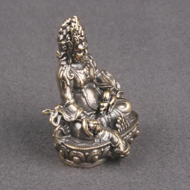 Brass Huang Collectible Figurines Buddha Zen Statue 3