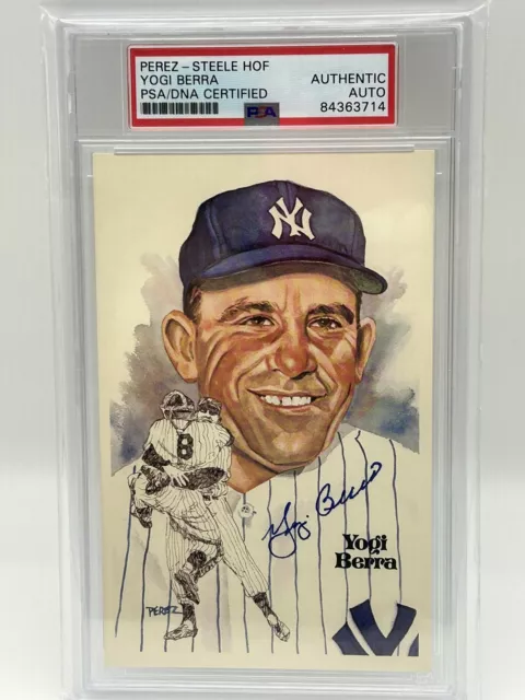 Yogi Berra Autograph Perez-Steele PSA DNA Authenticated Hall of Famer Yankees