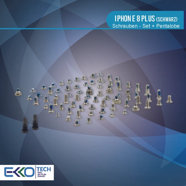 ✅ Komplettes Schrauben Set Ersatz für iPhone 8 Plus Pentalobe Schraube Schwarz ✅