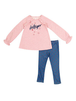 Tommy Hilfiger Little Girls 2 Pc. Fleece Tunic Denim Legging Set (5, Assorted)
