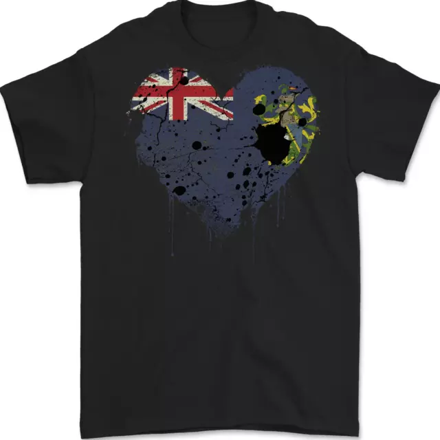 Love Flag Pitcairn Islands Football Mens T-Shirt 100% Cotton