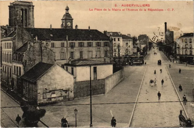 CPA AUBERVILLIERS Place de la Mairie - Avenue de la Republique (1353218)