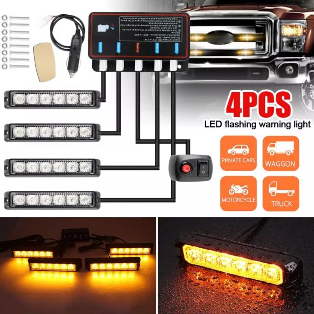 2x GELB LED Frontblitzer Blitzlicht Warnleuchte LKW 12V/24V ADR 7