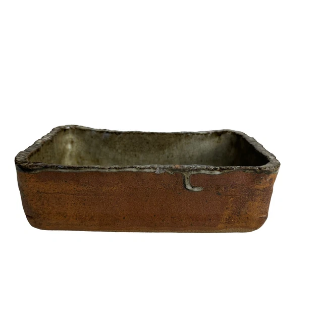 Vintage Bailey 1989 Artist signed studio pottery bread pan stoneware