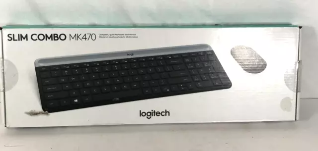 Combo completo de teclado y mouse inalámbrico delgado Logitech MK470 - negro -