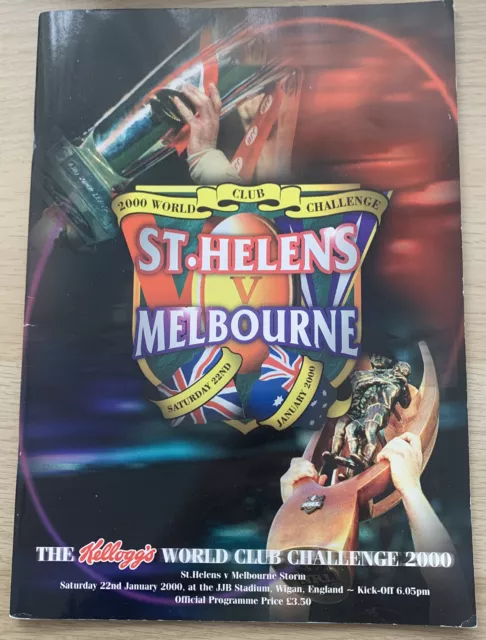 RUGBY LEAGUE WORLD CLUB CHALLENGE PROGRAMME ST HELENS v MELBOURNE STORM 2000