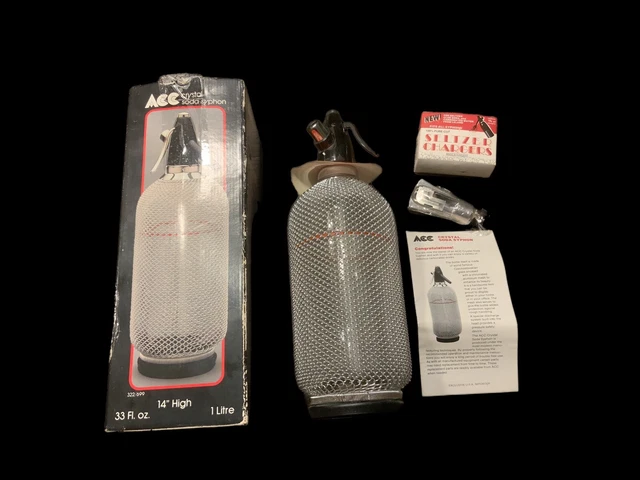 Vintage ACC Soda Syphon Retro Bar  MCM Czechoslovakia Crystal  Please Read