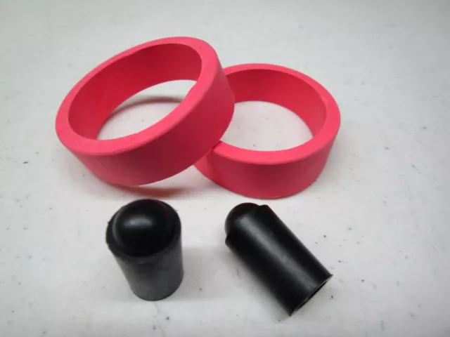 2 FLIPPER RUBBER RINGS RED PREMIUM 1-1/2" x 1/2" w/ 2 FREE Black Tips