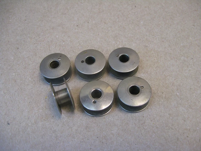 Antique Vtg Singer 66 Redeye Sewing Machine Parts 6 One Hole Bobbins 201 99 &
