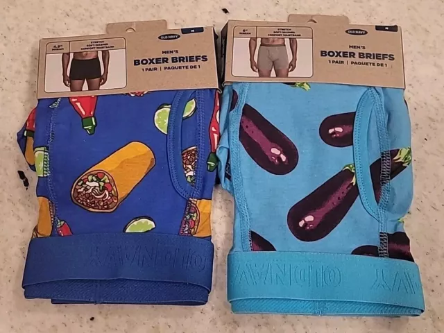 Old Navy Boxers Mens Medium 2 Pack Taco & Eggplant