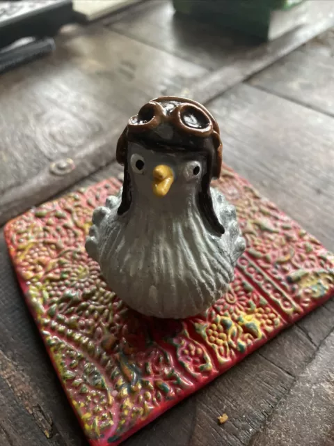 hand made ooak stoneware seagull bird pilot quirky fun