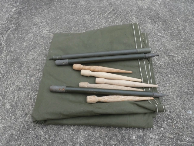 Kit De Mâts De Tente Zeltbahn WW2 - Équipement Militaire Allemand D'origine, Occasion Surplus