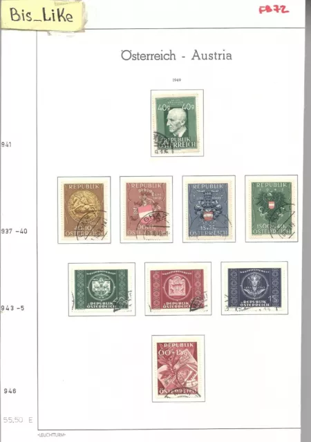 BIS_LIKE:viele briefmarken Osterreich 1945/49+ brief 1950 gebraucht 2 bl. LOT 72