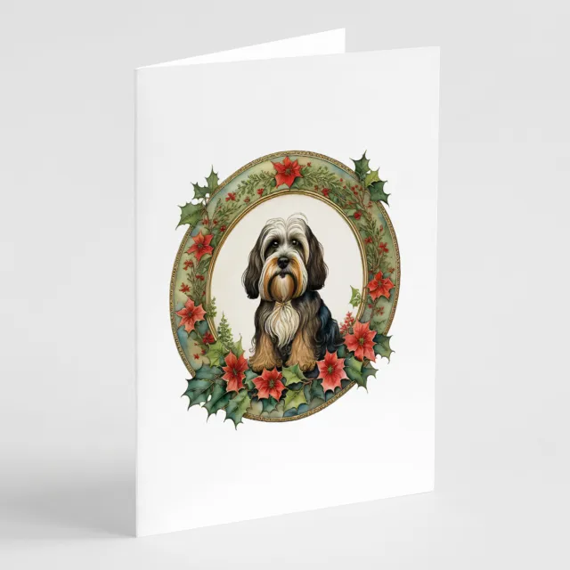 Tibetan Terrier Christmas Flowers Cards Envelopes Pack of 8 DAC2439GCA7P