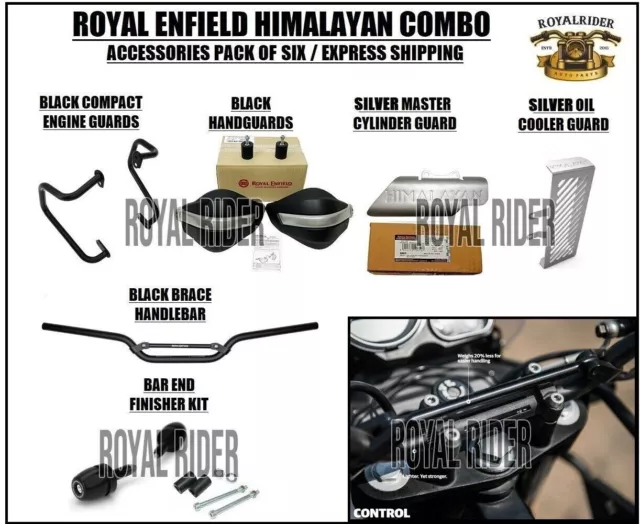 Se adapta a Royal Enfield PAQUETE COMBO DE 6 PLATA HIMALAYA Y SCRAM 411 /