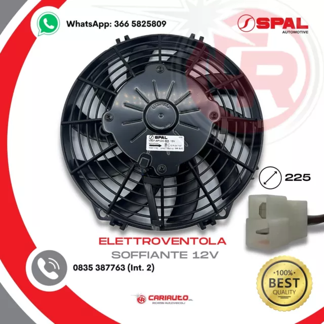 Ventilatore Soffiante Ventola Assiale Spal VA07-AP12/C-58S, 12v Diametro 225mm