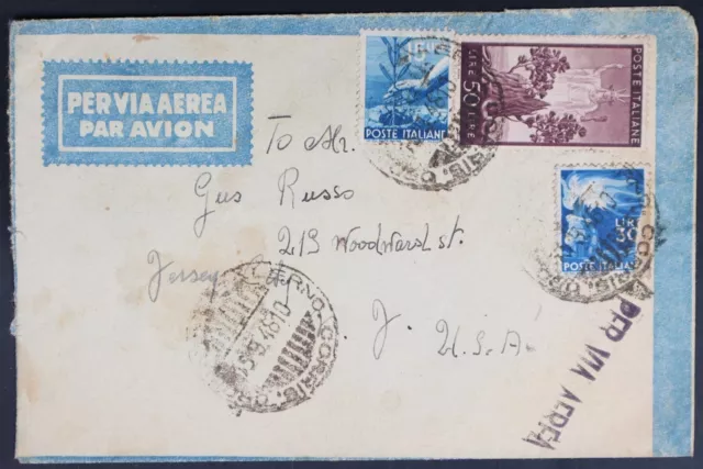 MayfairStamps Italy 1948 to Jersey City NJ Air Mail Cover aaj_56689