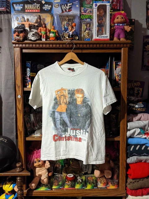 Vintage 2003 Mixolog Men's Justin Timberlake Christina Aguilera Rap T-shirt sz M