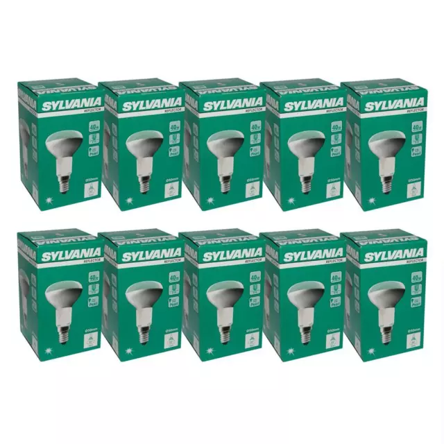 10 x Sylvania Reflektor Glühbirne Spot R50 40W E14 Matt Glühlampe 40 Watt Birnen