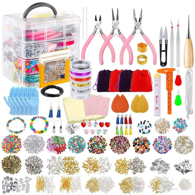 4-layer 2880Pcs Beads Charms Findings Beading Wire Kit For DIY Bracelets Neck...
