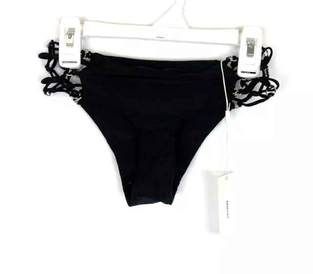 Mikoh, Women’s Size Small, Black Cheeky Bikini Bottom Swimwear