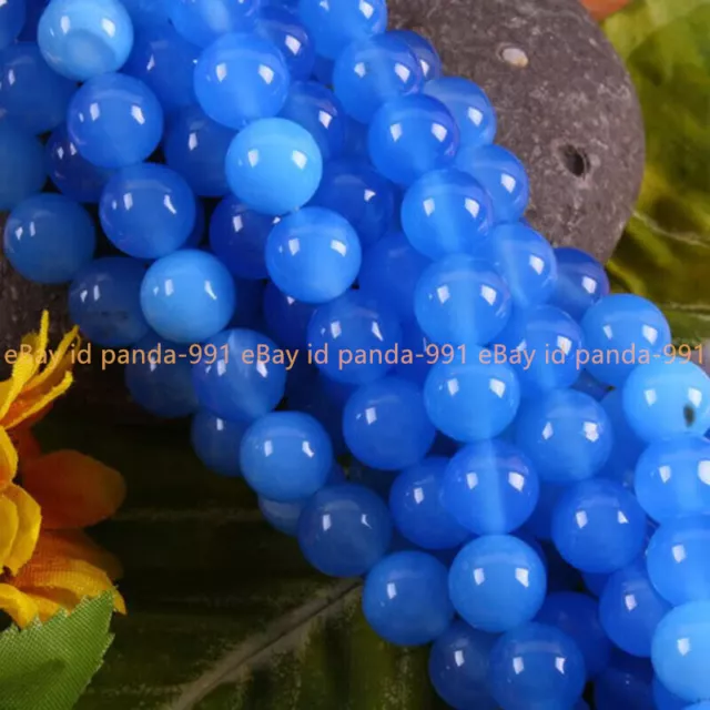 Perles Rondes En Vrac Naturelles De 8mm De Topaze Bleue D'Amérique Du Sud 15''