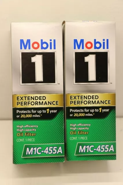 2 Genuine Mobil 1 M1C-455A Extended Performance High Efficiency Oil Filter