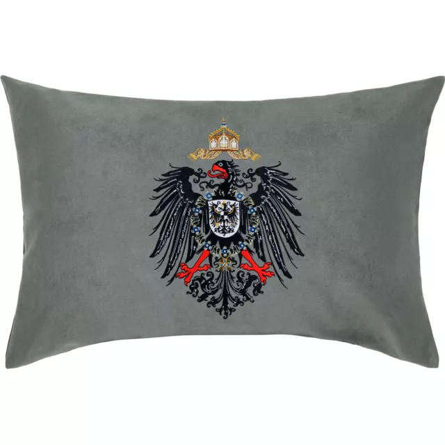 Preußen Deutschland Adler Wappen Kissen grau mit Füllung 40x60 cm Wohnzimmer