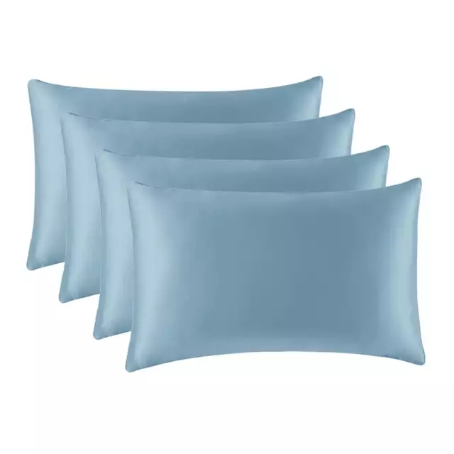 NetEase 100% Silk Pillowcase Pillow Cover for Hair and Skin Blue 1 Piece X4Pack
