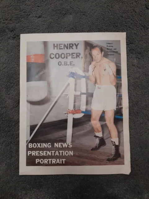 Boxing Poster Henry Cooper Presentation Portrait Vintage