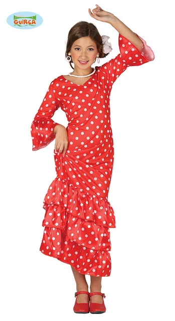 COSTUME CARNEVALE SPAGNOLA Vestito Bambina Guirca Ballerina Flamenco  Spagnoletta EUR 18,00 - PicClick IT