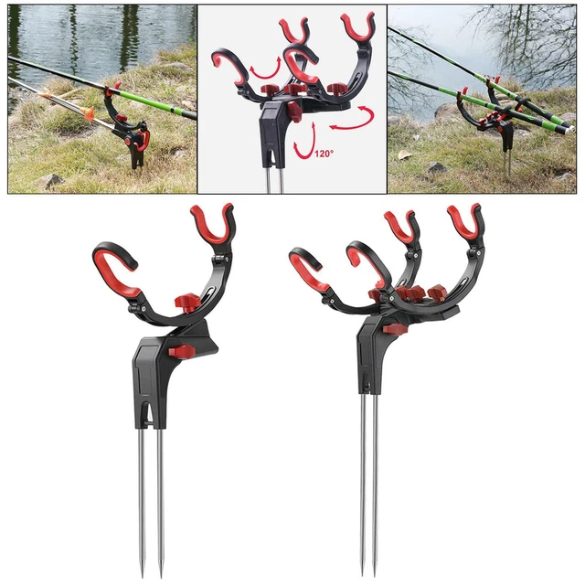 FISHING ROD HOLDERS Ground Support Stand Fish Pole Folding Holder