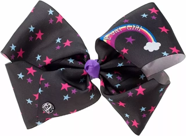 JoJo Birthday Bow Jojo Siwa Black Stars Bow 8" Hair Bow