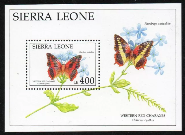 Sierra Leone 1991 - Butterflies, Fauna, Animals, Flowers, Nature -  S/S MNH