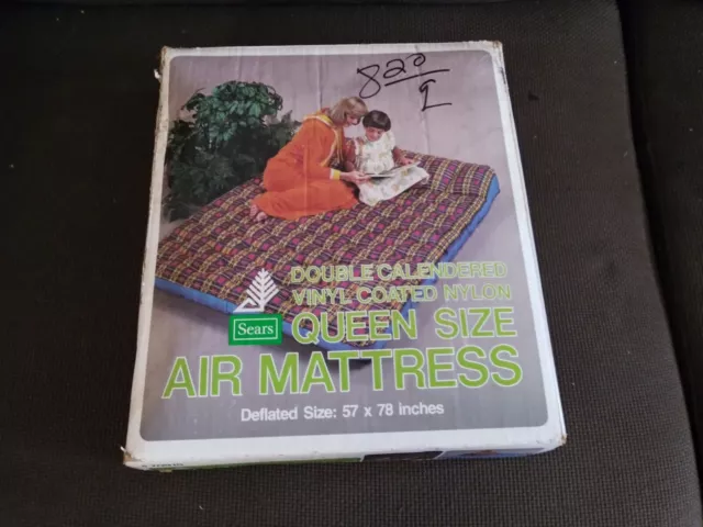 Vintage Sears Queen Size Air Mattress 57 x 78 Inches Vinyl Coated Nylon