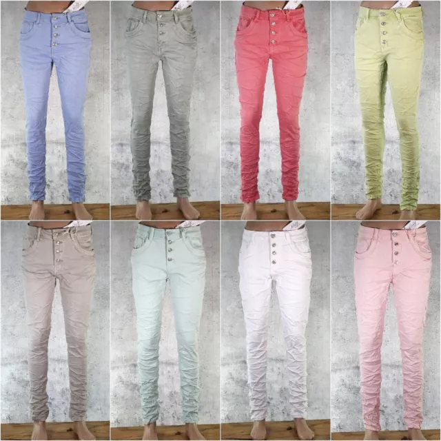 ♥ JEWELLY 11 Trendfarben 2024 Herz Schmuckknöpfe Baggy Boyfriend Jeans *777