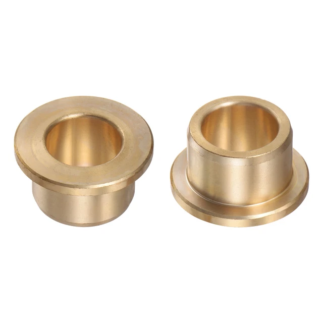 2pcs Flange Bearing Sleeve 15mm x 21mm x 15mm Bronze Self-Lubricating Bushings