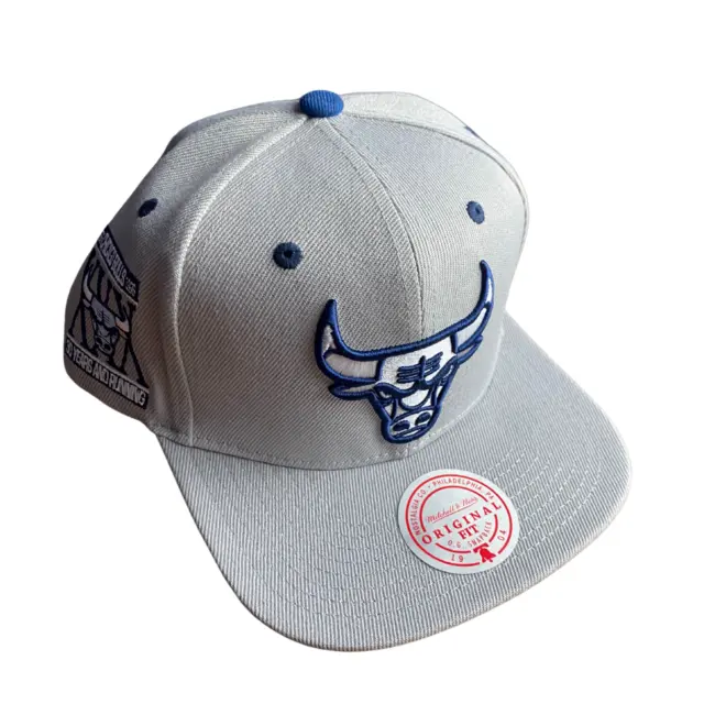 Mitchell & Ness x NBA Chicago Bulls District Grey & Navy Blue Snapback Hat