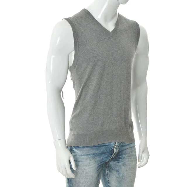 Brooks Brothers Uomo Fine-Gauge Supima Cotone Scollo A V Maglione Gilet Maniche