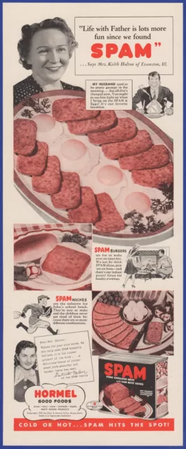 Vintage 1941 HORMEL SPAM Canned Meat Ephemera 1940's Print Ad