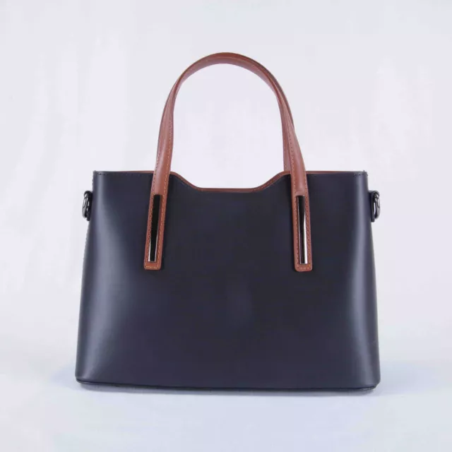 Sac à main sac bandoulière noir en véritable cuir femme neuf