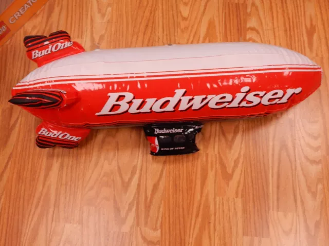 BUDWEISER BEER PROMO BUD ONE INFLATABLE BLIMP DISPLAY Vintage 30" Advertising