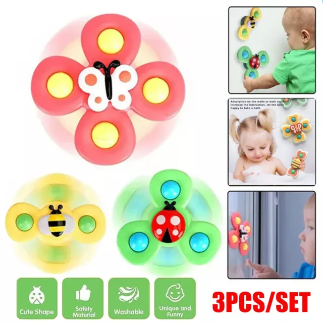 3PCS Suction Cup Spinner Toys,Kids Spinning Top Toys Baby Dimple