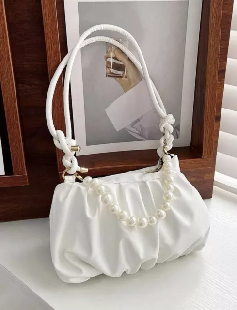 Women Bag minimalist baguette bag pearl design