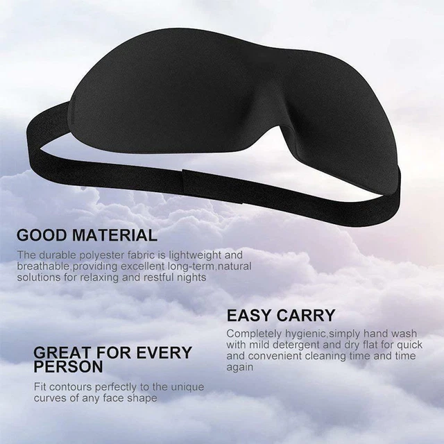 3D Travel Eye Mask Sleep Soft Padded Shade Cover Rest Relax Blindfold Best
