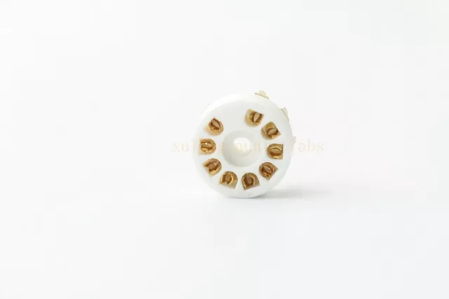 10pc*9 pin ceramic gold plated PCB mount tube socket for 6DJ9 EL84 12AX7 ECC83