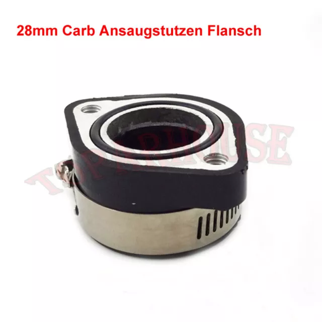 28mm Carb Ansaugstutzen Flansch für Mikuni Keihin OKO Vergaser ATV Dirt Bike