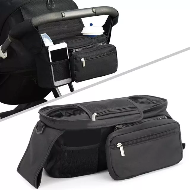 Oxford Buggy Storage Bag Multiple Pockets Stroller Organiser  Pushchair