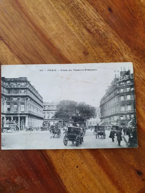 CPA 75 - antique black and white postcard - Paris Place du Théatre Francais