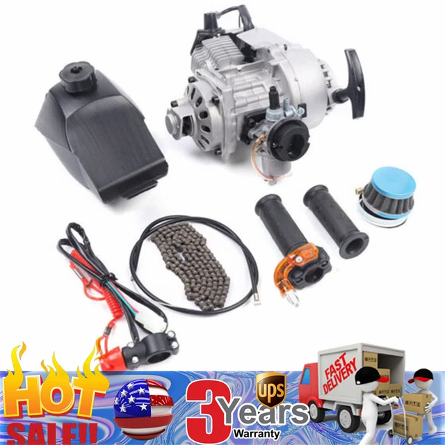 49cc 2-Takt-Motor Mit Pull-Start – Komplett Mit Zylinderkopf, Vergaser & Luftfilter Für Pocket Bikes, Mini Dirt Bikes & ATVs